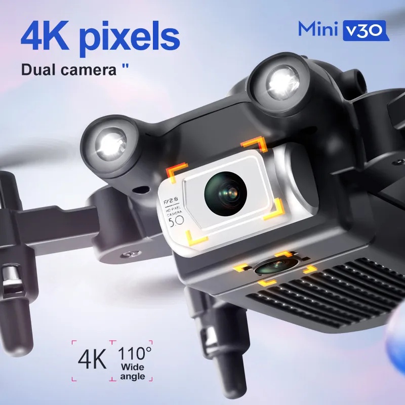 미니 V30 WiFi 4K HD 듀얼 카메라 장애물 회 - Rc Helicopter Electric 리뷰 및 가격