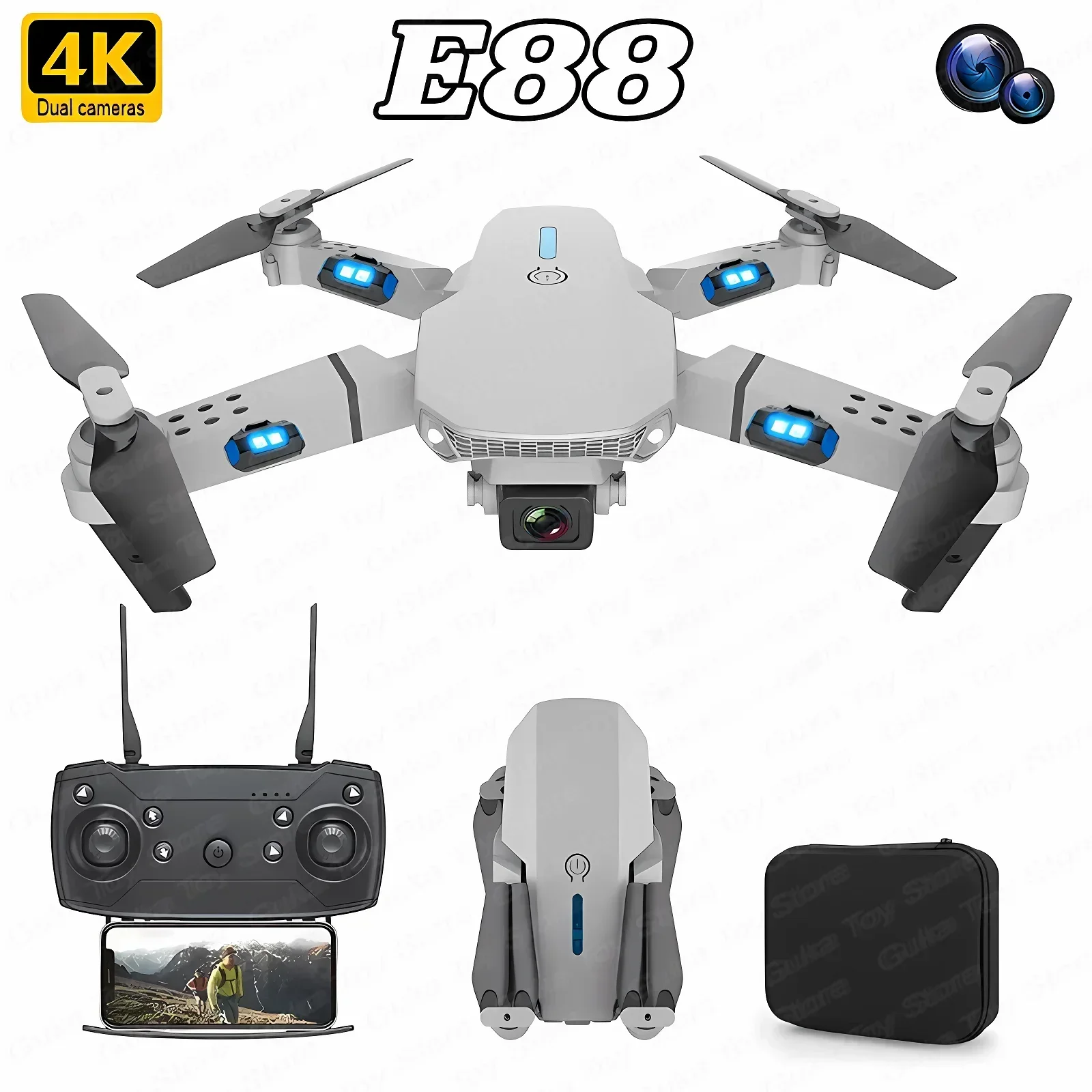 E88 프로 와이파이 FPV 드론, 광각 HD 4K 1 - Rc Helicopter Case 리뷰 및 가격
